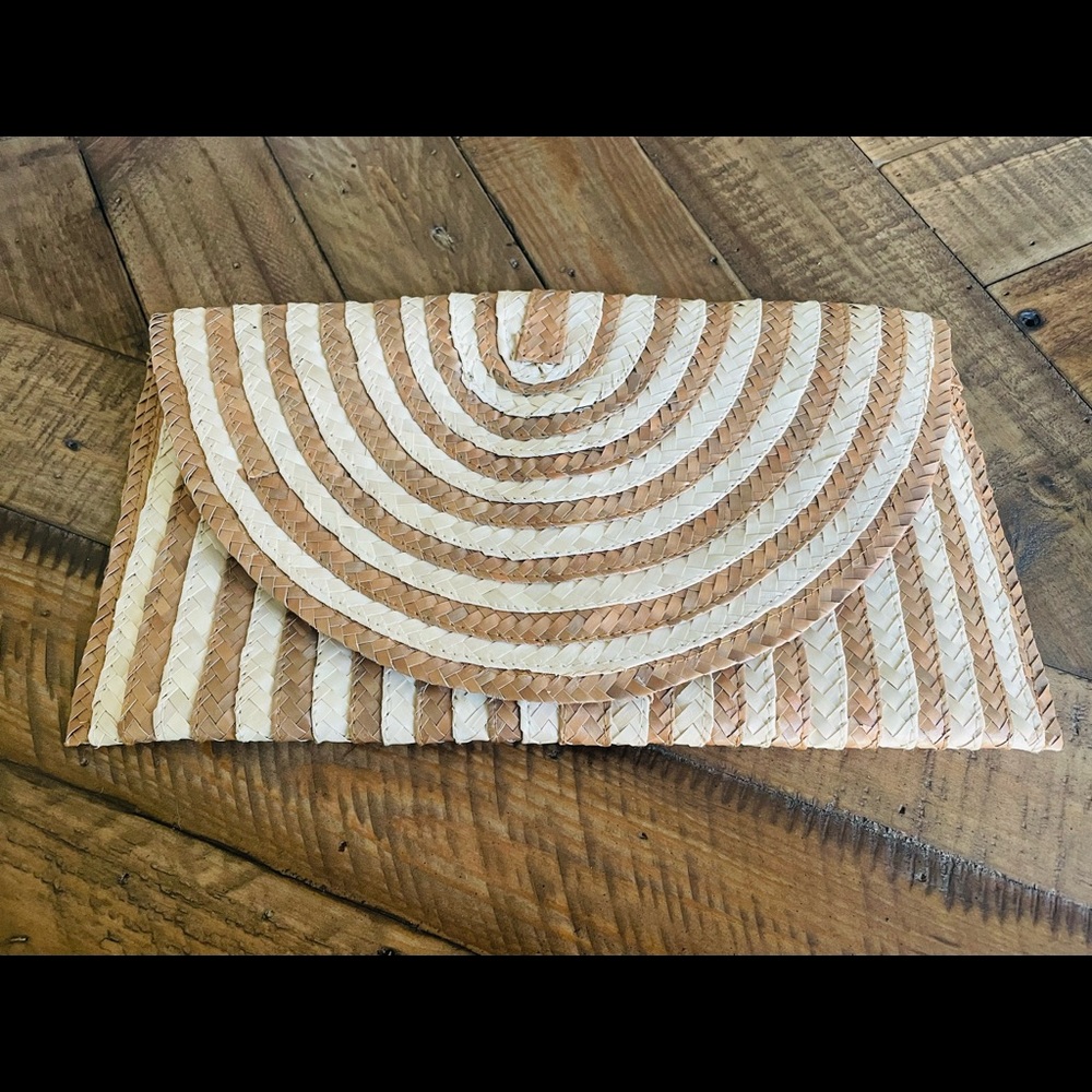 Bali Stripe Rattan Clutch